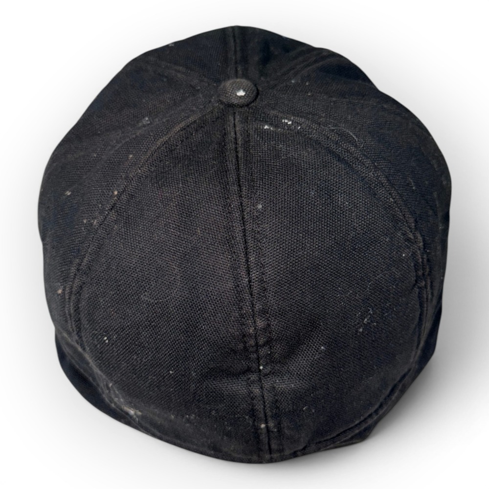 Carhartt Vintage Black Canvas Ear Flap Hat Mens Stretch Fit Workwear Cap RN14806 - Picture 3 of 6